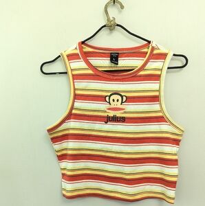 Paul Frank Monkey Striped Crop‎ Tank Top Y2K